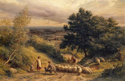 Driving Sheep, A view from Reigate, Surrey