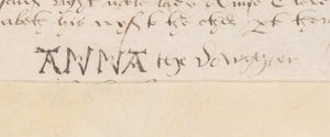 Close up of signature of the above document showing